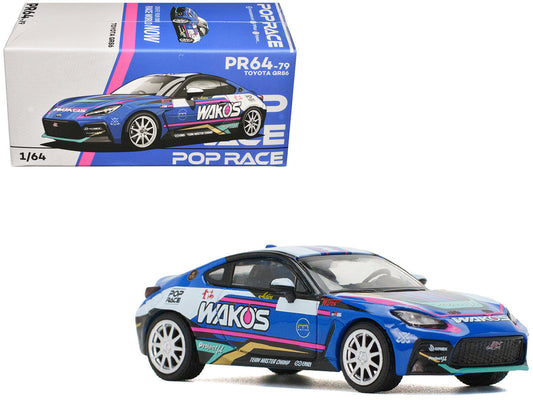 Toyota GR86 "Wako's" Blue with Graphics 1/64 Diecast Model Car by Pop Race LuxuryLifeWay Online Store