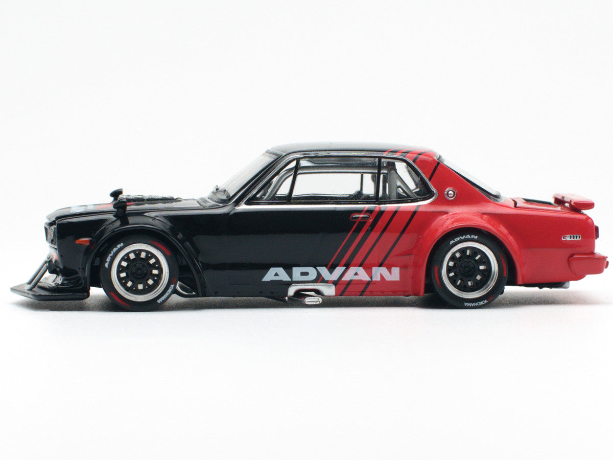 Skyline GT-R V8 Drift "Hakosuka" RHD (Right Hand Drive) "Advan" Black and Red 1/64 Diecast Model Car by Pop Race LuxuryLifeWay Online Store