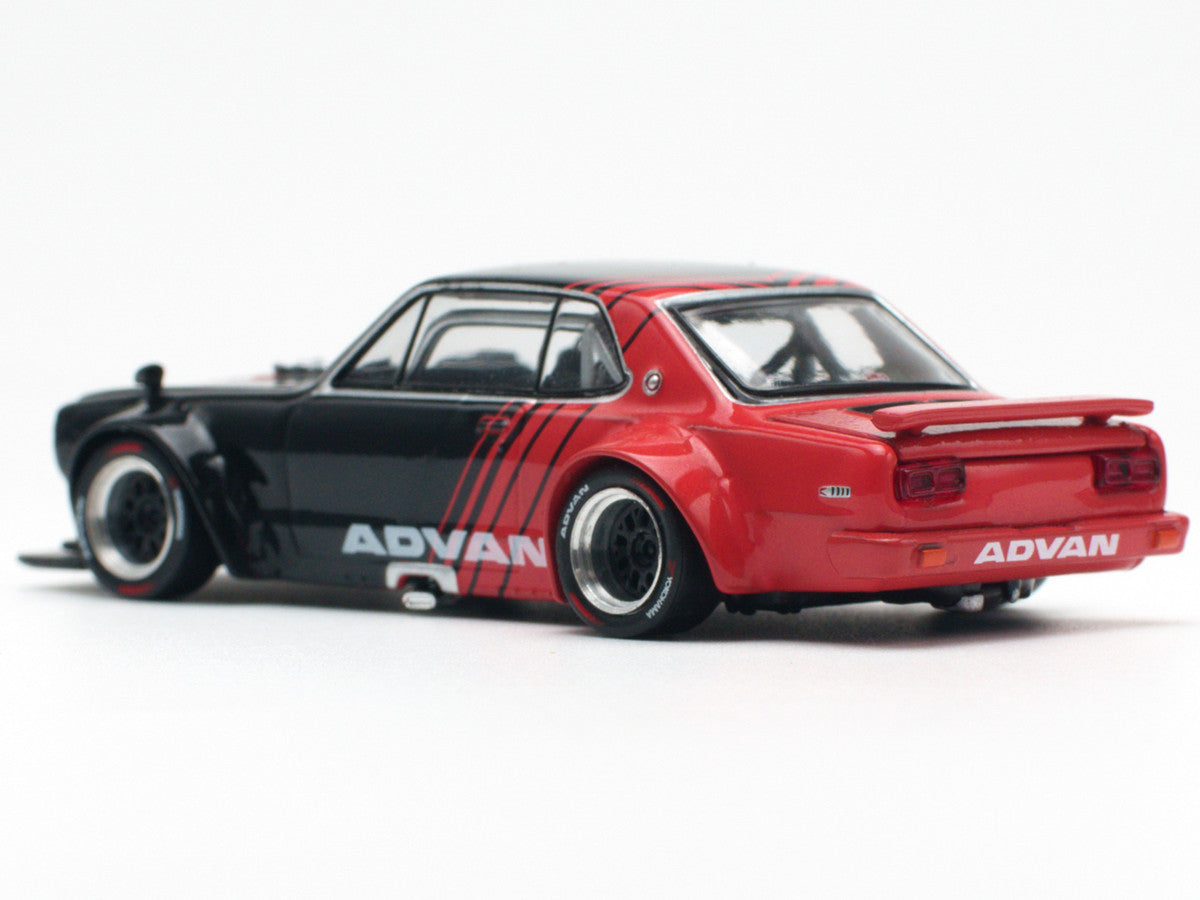 Skyline GT-R V8 Drift "Hakosuka" RHD (Right Hand Drive) "Advan" Black and Red 1/64 Diecast Model Car by Pop Race LuxuryLifeWay Online Store