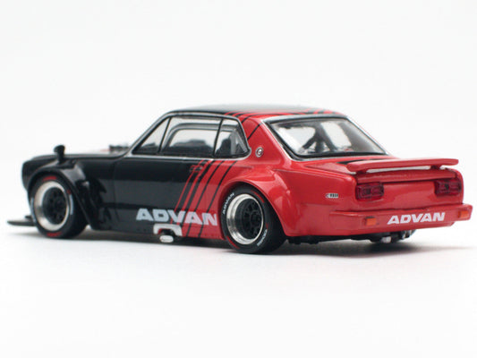 Skyline GT-R V8 Drift "Hakosuka" RHD (Right Hand Drive) "Advan" Black and Red 1/64 Diecast Model Car by Pop Race LuxuryLifeWay Online Store