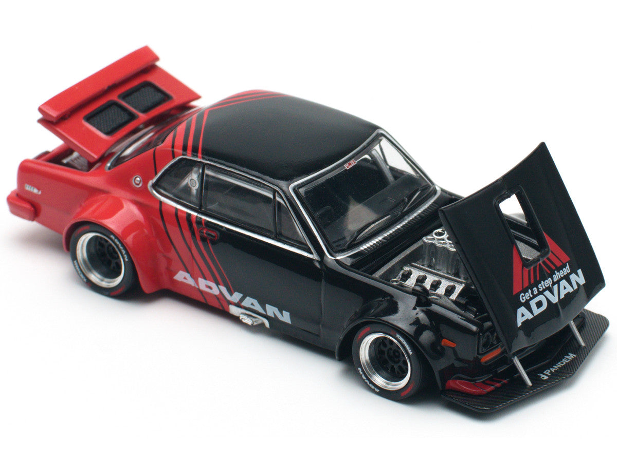 Skyline GT-R V8 Drift "Hakosuka" RHD (Right Hand Drive) "Advan" Black and Red 1/64 Diecast Model Car by Pop Race LuxuryLifeWay Online Store