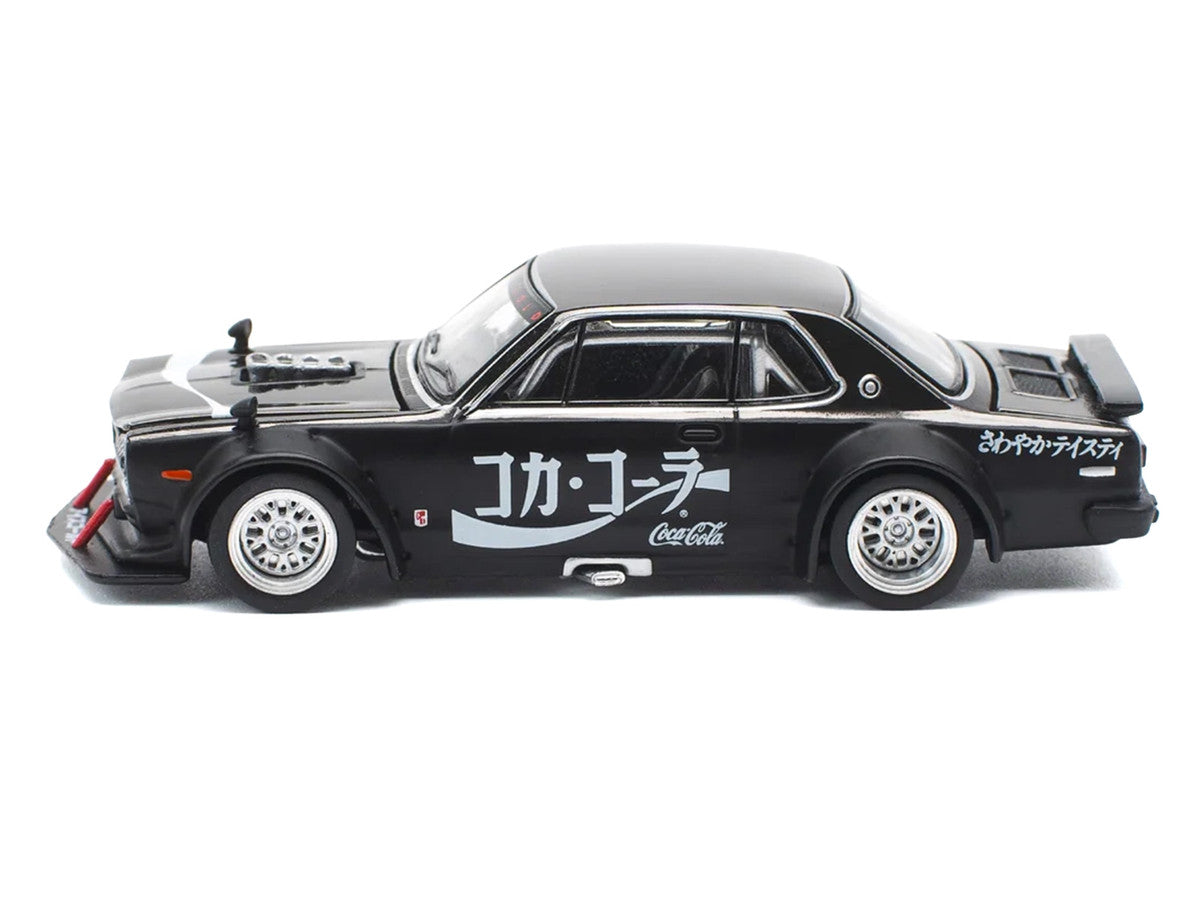 Skyline GT-R V8 Drift "Hakosuka" RHD (Right Hand Drive) "Coca-Cola" Black 1/64 Diecast Model Car by Pop Race LuxuryLifeWay Online Store