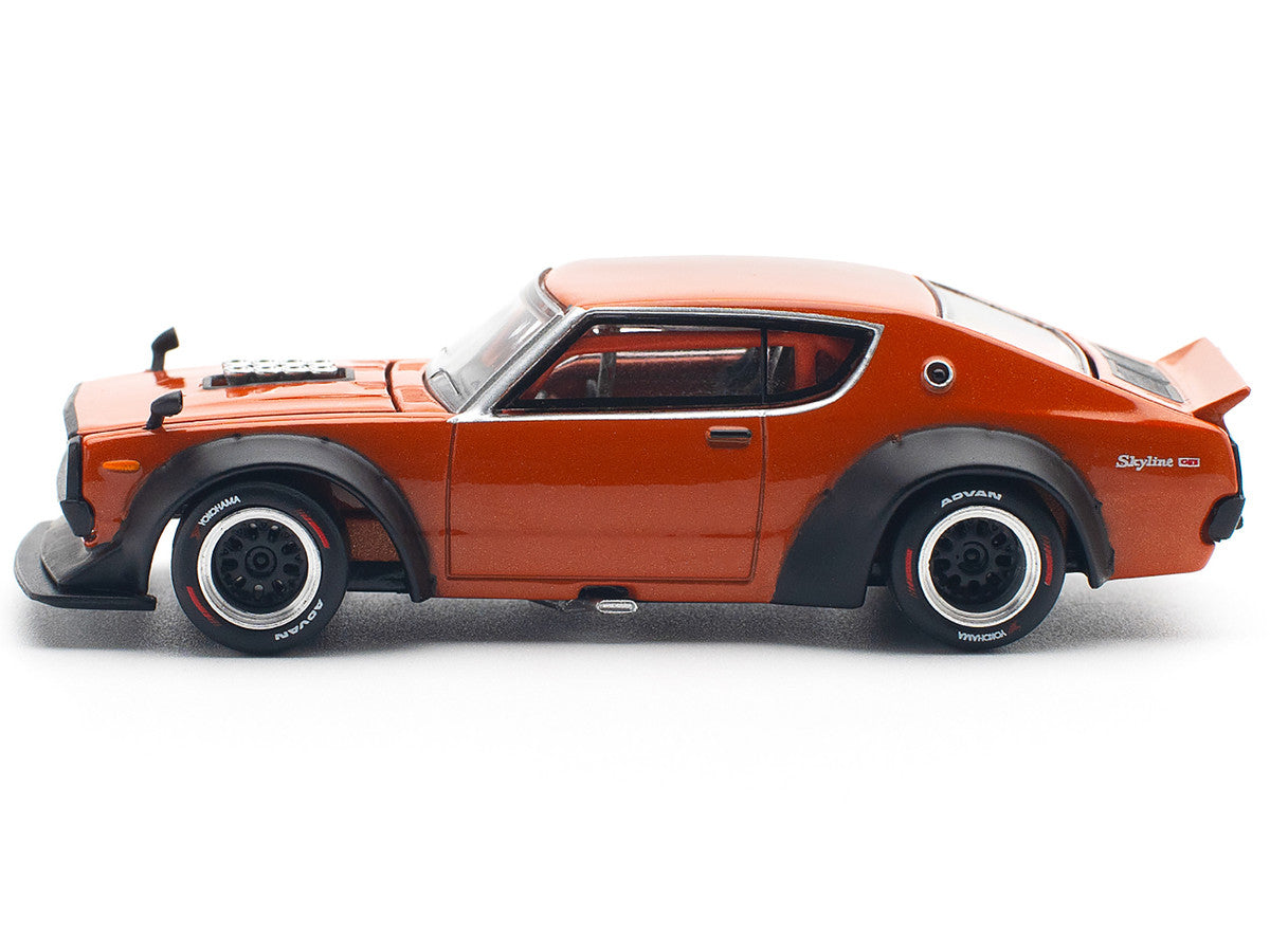 Skyline GT-R V8 Drift "Kenmeri" RHD (Right Hand Drive) Orange Metallic 1/64 Diecast Model Car by Pop Race LuxuryLifeWay Online Store