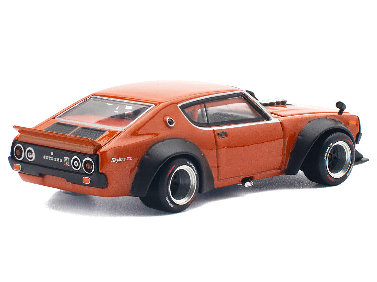 Skyline GT-R V8 Drift "Kenmeri" RHD (Right Hand Drive) Orange Metallic 1/64 Diecast Model Car by Pop Race LuxuryLifeWay Online Store