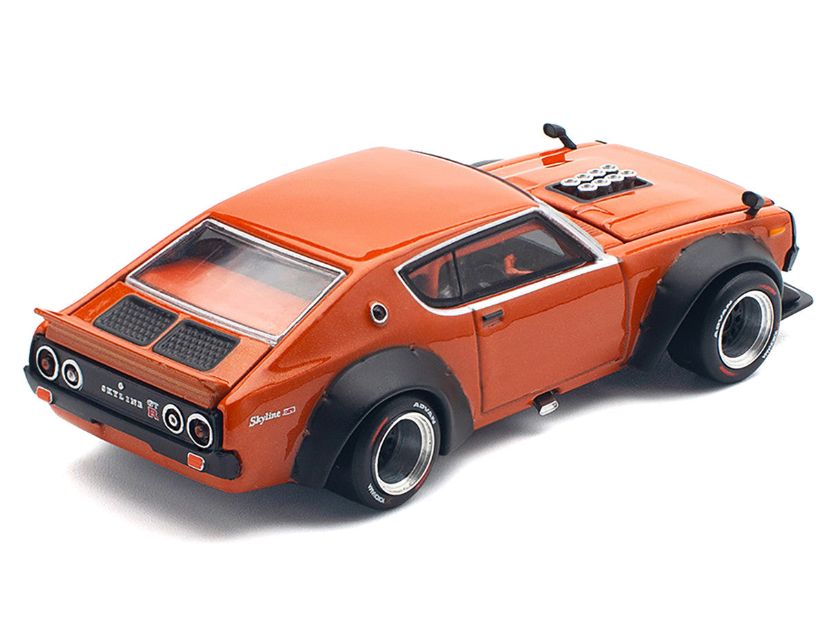 Skyline GT-R V8 Drift "Kenmeri" RHD (Right Hand Drive) Orange Metallic 1/64 Diecast Model Car by Pop Race LuxuryLifeWay Online Store