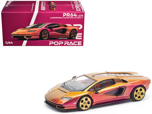 Lamborghini Countach LPI 800-4 Blu Hal Metallic 1/64 Diecast Model Car by Pop Race LuxuryLifeWay Online Store