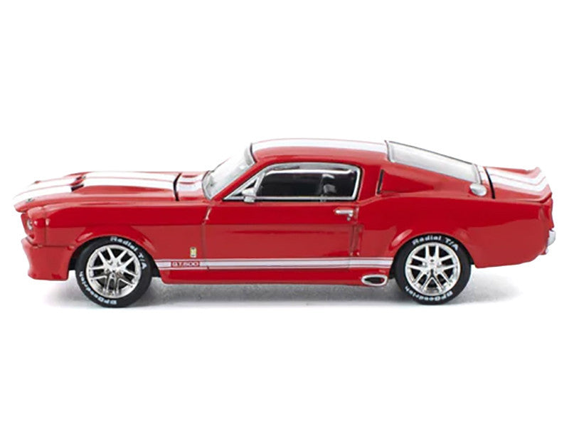 Shelby Mustang GT500 Red Metallic with White Stripes 1/64 Diecast Model Car by Pop Race LuxuryLifeWay Online Store