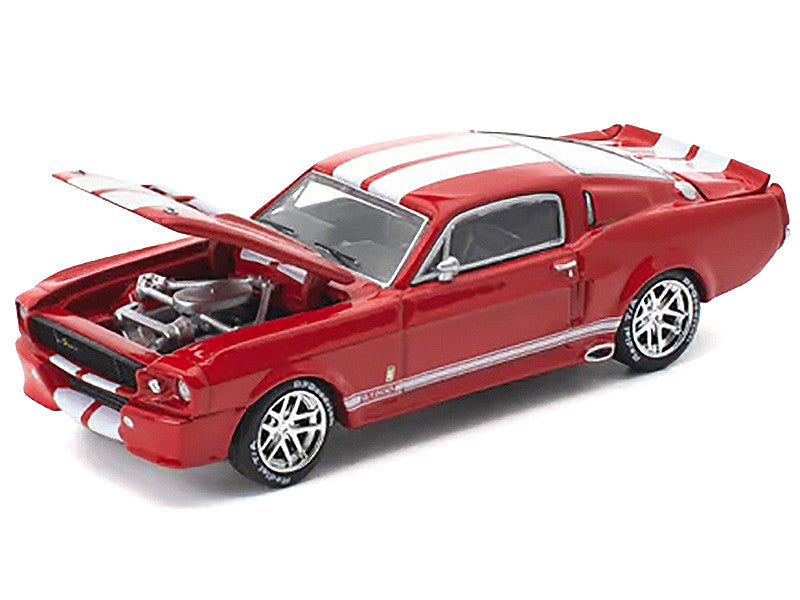 Shelby Mustang GT500 Red Metallic with White Stripes 1/64 Diecast Model Car by Pop Race LuxuryLifeWay Online Store