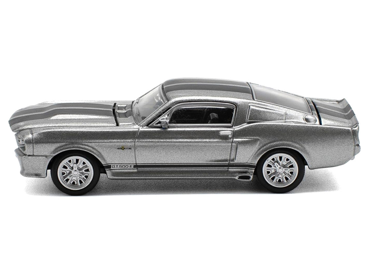 Shelby Mustang GT500 Gray Metallic with Black Stripes 1/64 Diecast Model Car by Pop Race LuxuryLifeWay Online Store