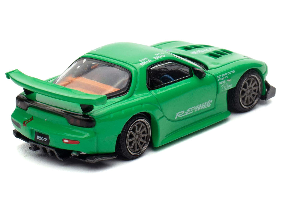 Mazda RX7 "RE Amemiya" Widebody RHD (Right Hand Drive) Green 1/64 Diecast Model Car by Pop Race LuxuryLifeWay Online Store