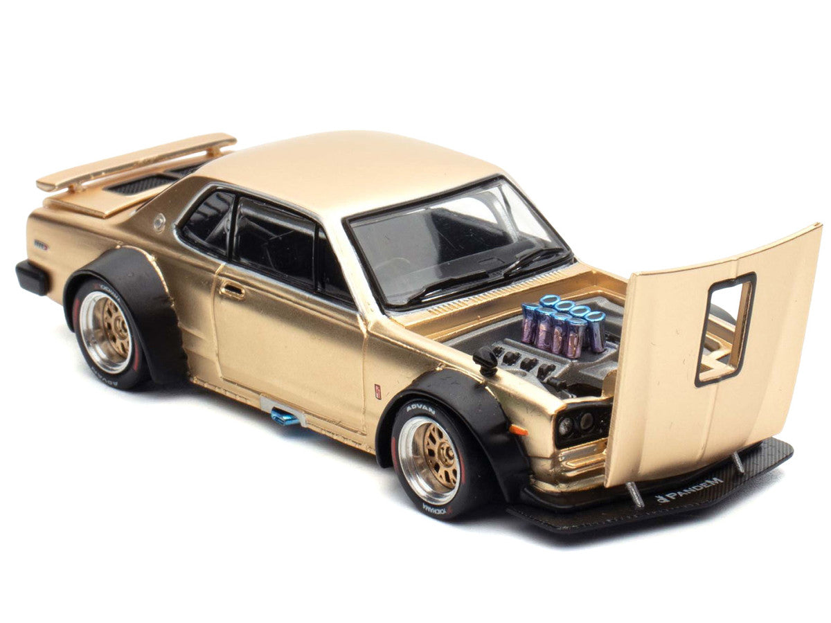 Skyline GT-R V8 Drift "Hakosuka" RHD (Right Hand Drive) Gold Metallic 1/64 Diecast Model Car by Pop Race LuxuryLifeWay Online Store