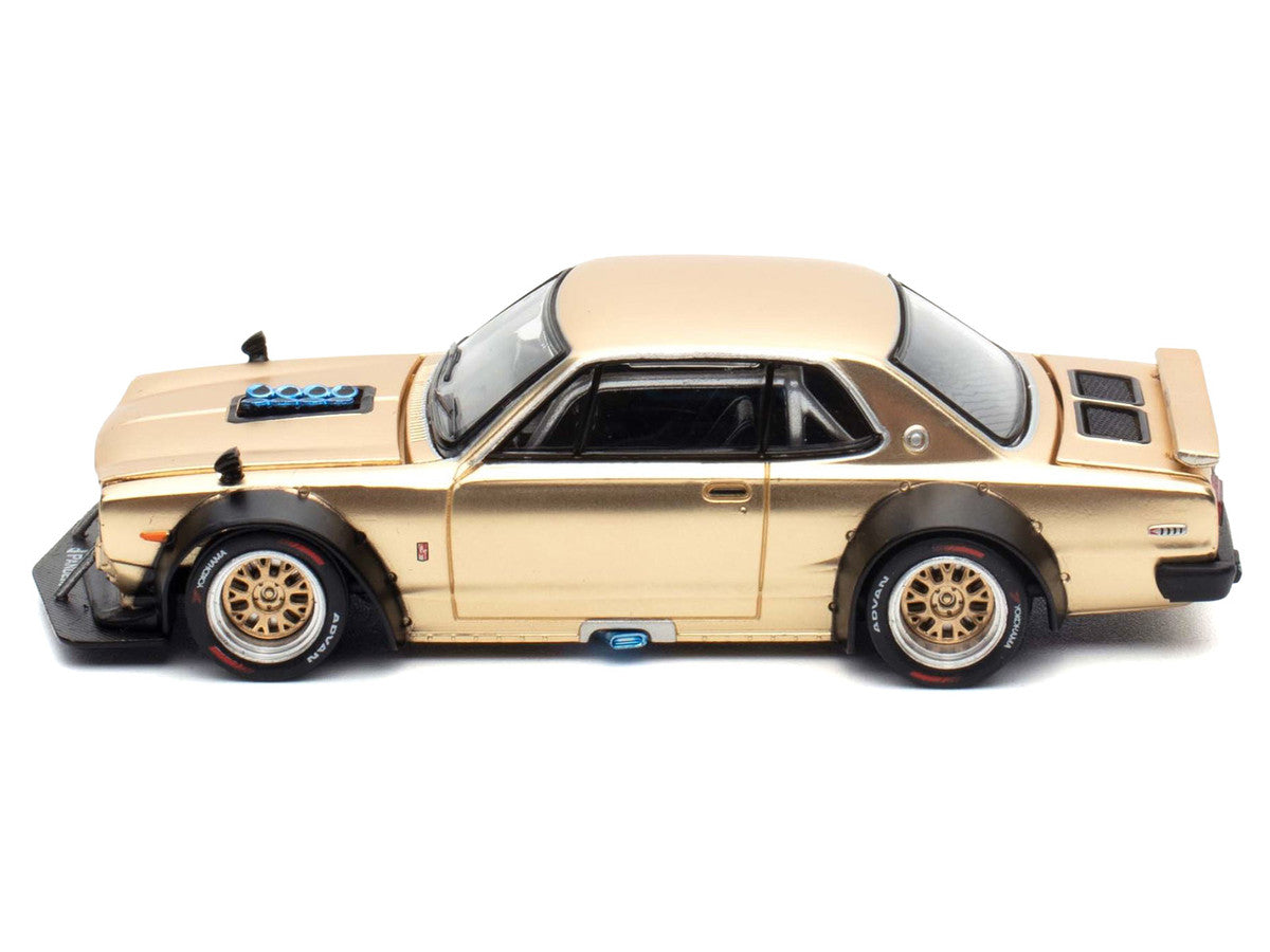 Skyline GT-R V8 Drift "Hakosuka" RHD (Right Hand Drive) Gold Metallic 1/64 Diecast Model Car by Pop Race LuxuryLifeWay Online Store