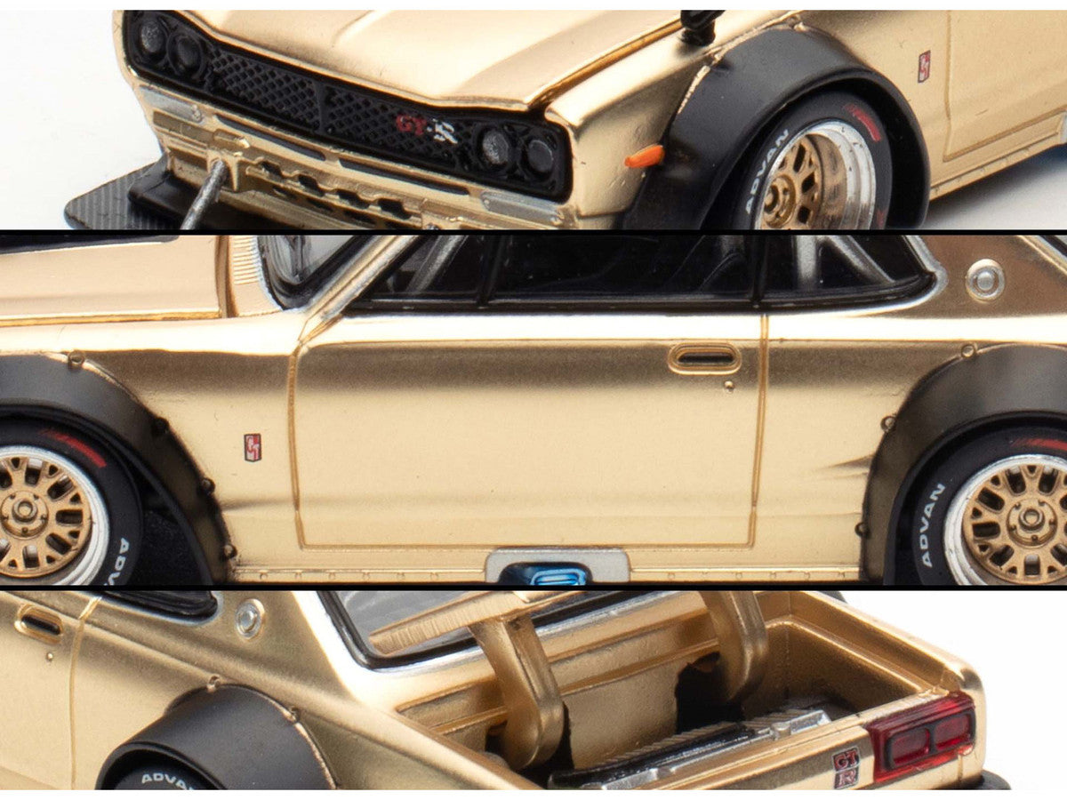 Skyline GT-R V8 Drift "Hakosuka" RHD (Right Hand Drive) Gold Metallic 1/64 Diecast Model Car by Pop Race LuxuryLifeWay Online Store