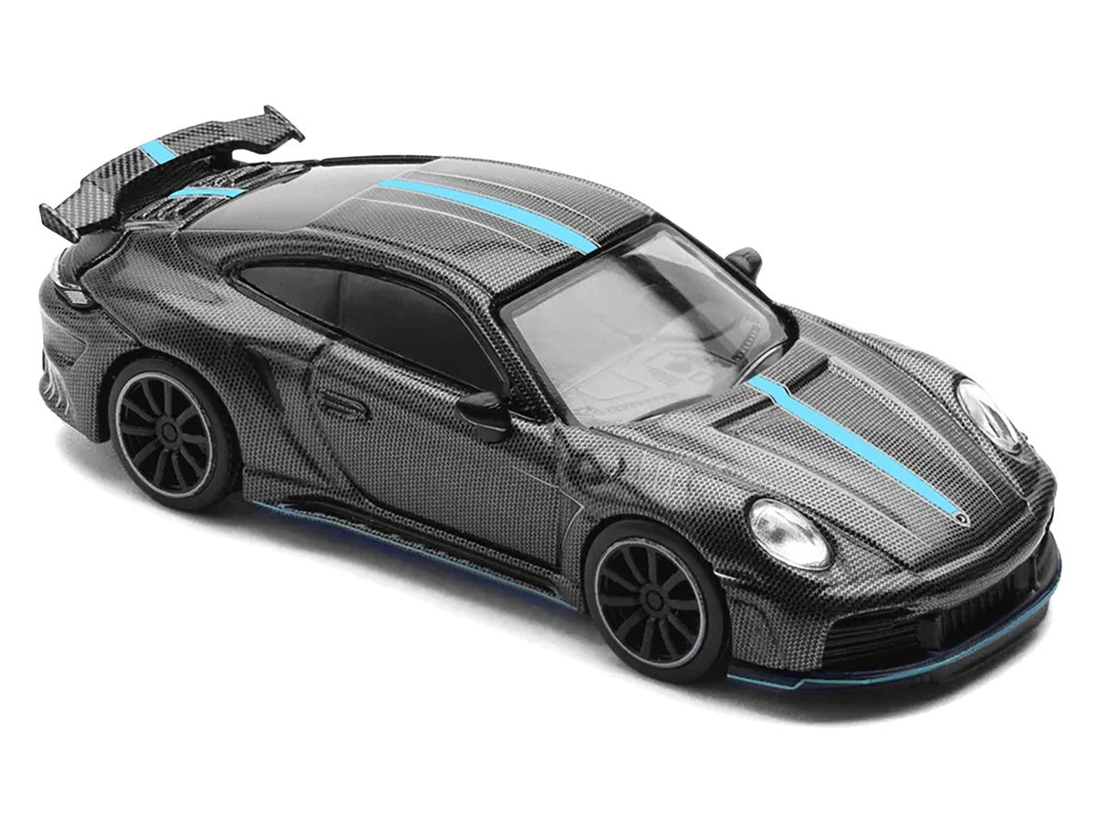 992 Stinger GTR Carbon Edition with Blue Stripe 1/64 Diecast Model Car by Pop Race LuxuryLifeWay Online Store