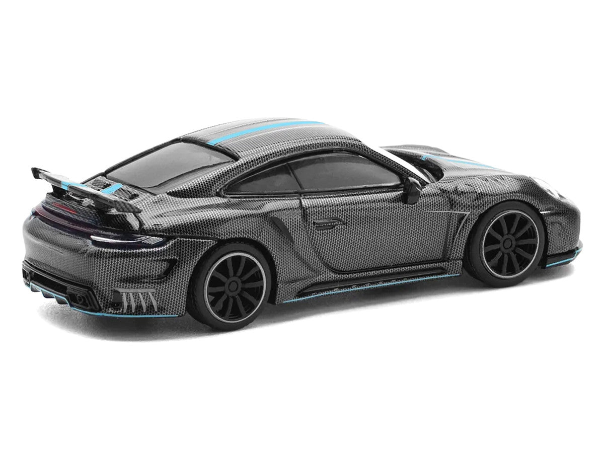 992 Stinger GTR Carbon Edition with Blue Stripe 1/64 Diecast Model Car by Pop Race LuxuryLifeWay Online Store