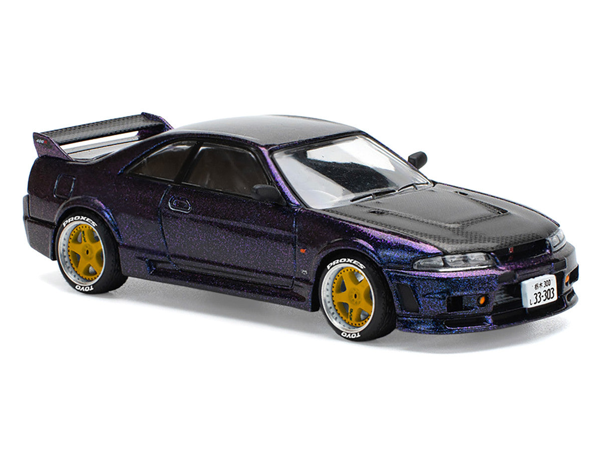 Skyline GT-R (R33) RHD (Right Hand Drive) Midnight Purple Metallic with Carbon Hood 1/64 Diecast Model Car by Pop Race LuxuryLifeWay Online Store