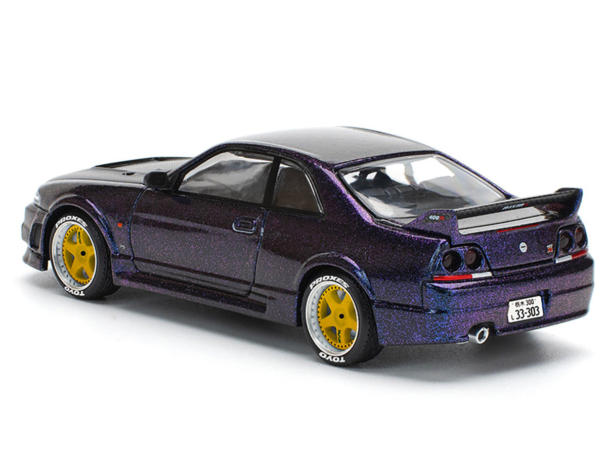 Skyline GT-R (R33) RHD (Right Hand Drive) Midnight Purple Metallic with Carbon Hood 1/64 Diecast Model Car by Pop Race LuxuryLifeWay Online Store