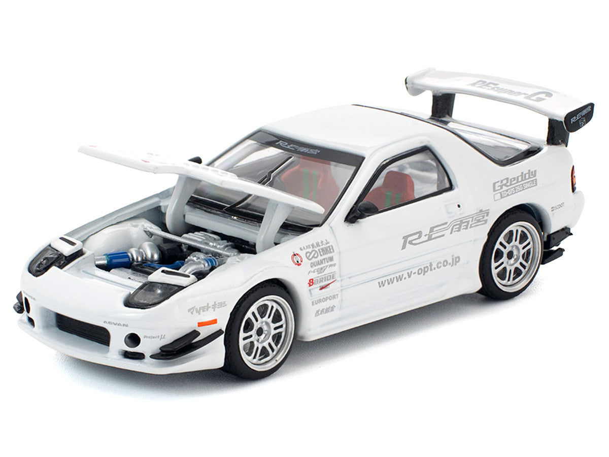 Mazda RX7 (FC3S) RE Amemiya RHD (Right Hand Drive) White 1/64 Diecast Model Car by Pop Race LuxuryLifeWay Online Store