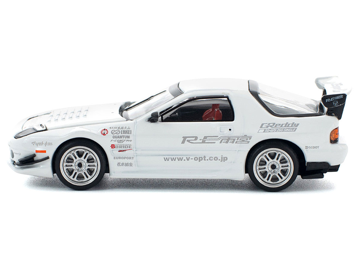 Mazda RX7 (FC3S) RE Amemiya RHD (Right Hand Drive) White 1/64 Diecast Model Car by Pop Race LuxuryLifeWay Online Store