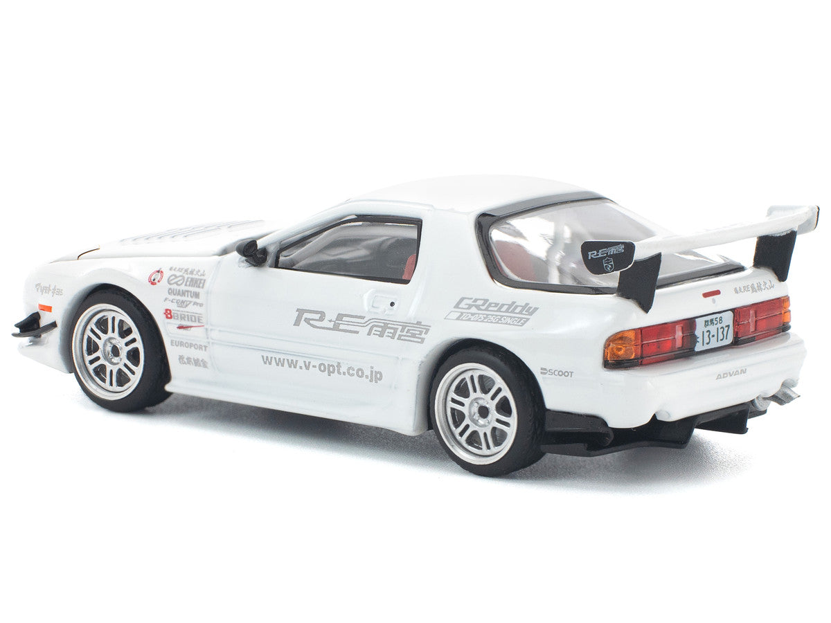 Mazda RX7 (FC3S) RE Amemiya RHD (Right Hand Drive) White 1/64 Diecast Model Car by Pop Race LuxuryLifeWay Online Store