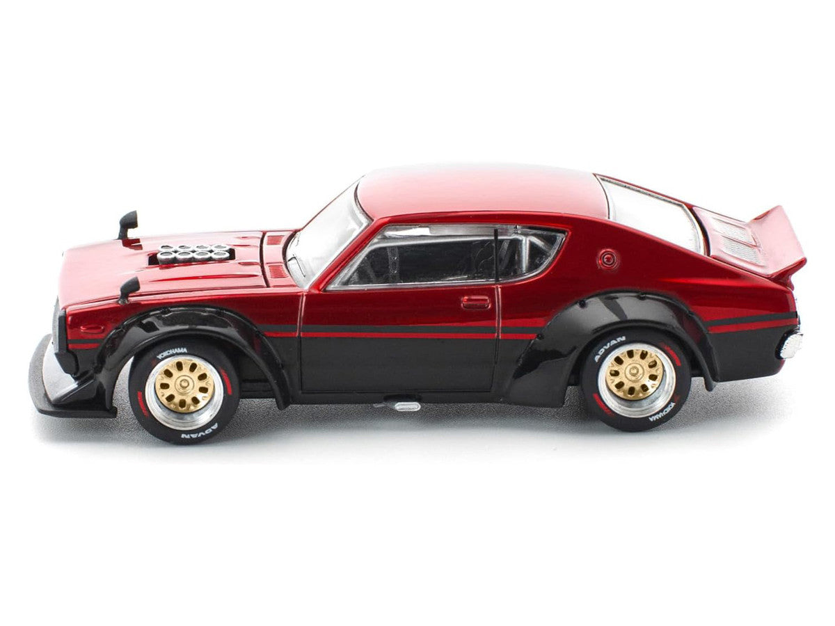 Skyline KPGC110 "Kenmeri" RHD (Right Hand Drive) Red Metallic and Black 1/64 Diecast Model Car by Pop Race LuxuryLifeWay Online Store