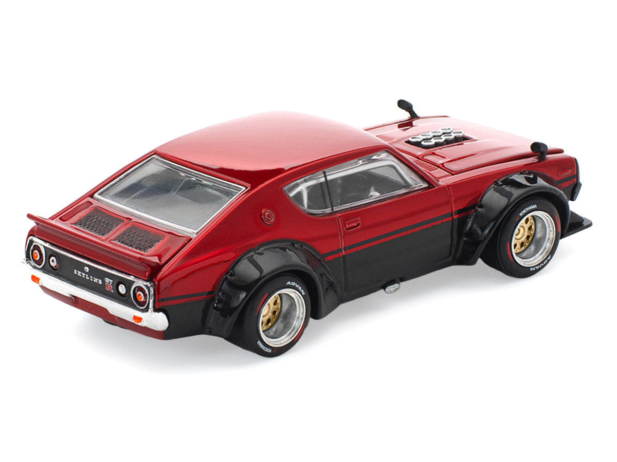 Skyline KPGC110 "Kenmeri" RHD (Right Hand Drive) Red Metallic and Black 1/64 Diecast Model Car by Pop Race LuxuryLifeWay Online Store