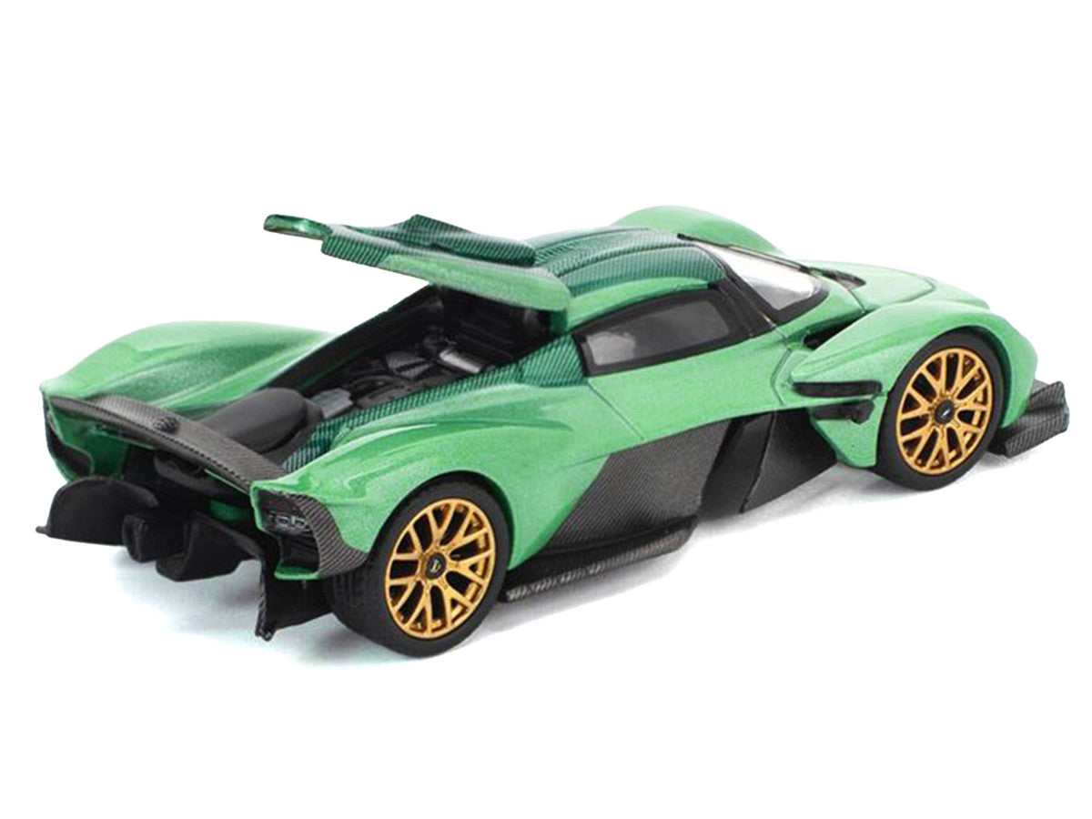 Aston Martin Valkyrie Iridescent Emerald Metallic with Green Carbon Top 1/64 Diecast Model Car by Pop Race LuxuryLifeWay Online Store