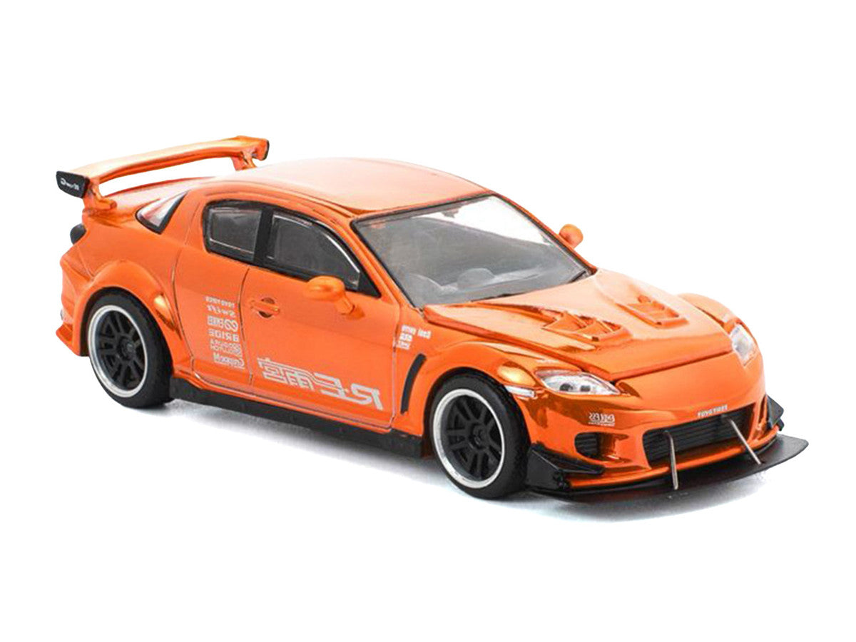 Mazda RX8 RE-Amemiya Widebody RHD (Right Hand Drive) Orange Chrome 1/64 Diecast Model Car by Pop Race LuxuryLifeWay Online Store