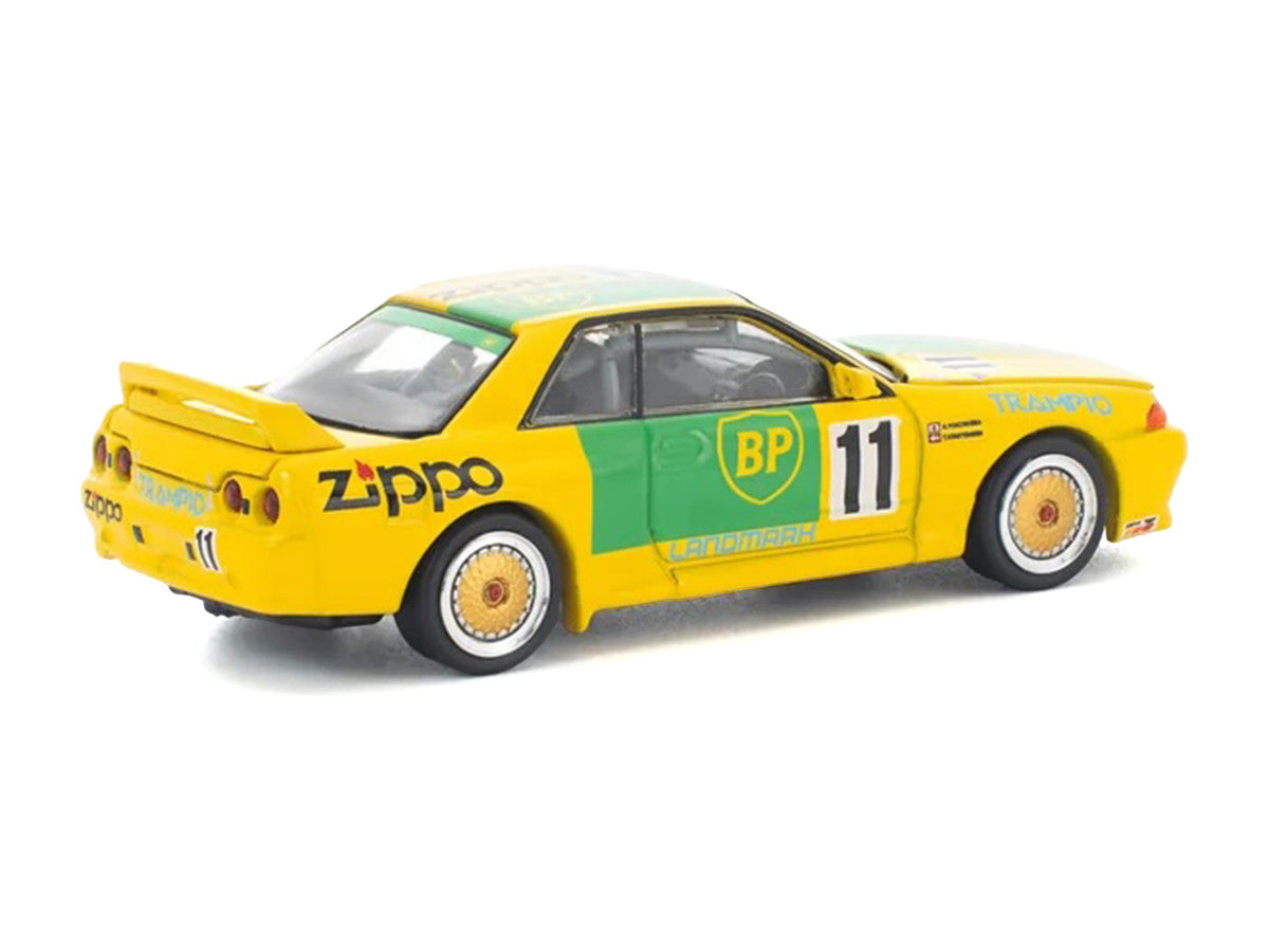 Skyline GT-R R32 RHD (Right Hand Drive) #11 Yellow with Green Graphics "Group A" (1993) 1/64 Diecast Model Car by Pop Race LuxuryLifeWay Online Store