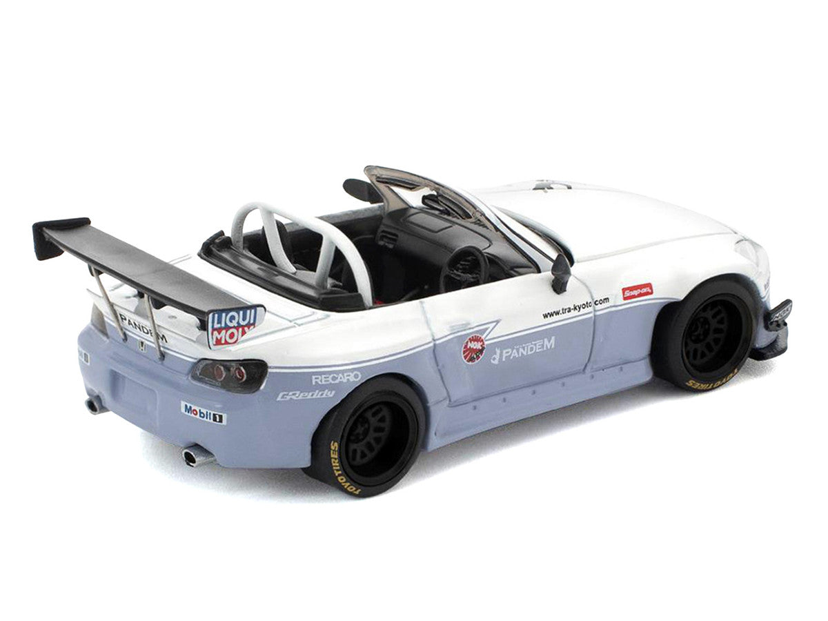 Honda Pandem S2000 RHD (Right Hand Drive) White and Blue Gray 1/64 Diecast Model Car by Pop Race LuxuryLifeWay Online Store