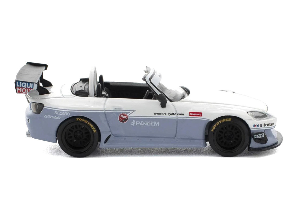 Honda Pandem S2000 RHD (Right Hand Drive) White and Blue Gray 1/64 Diecast Model Car by Pop Race LuxuryLifeWay Online Store