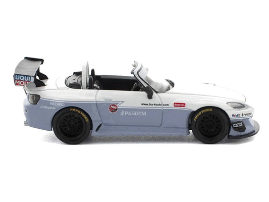 Honda Pandem S2000 RHD (Right Hand Drive) White and Blue Gray 1/64 Diecast Model Car by Pop Race LuxuryLifeWay Online Store