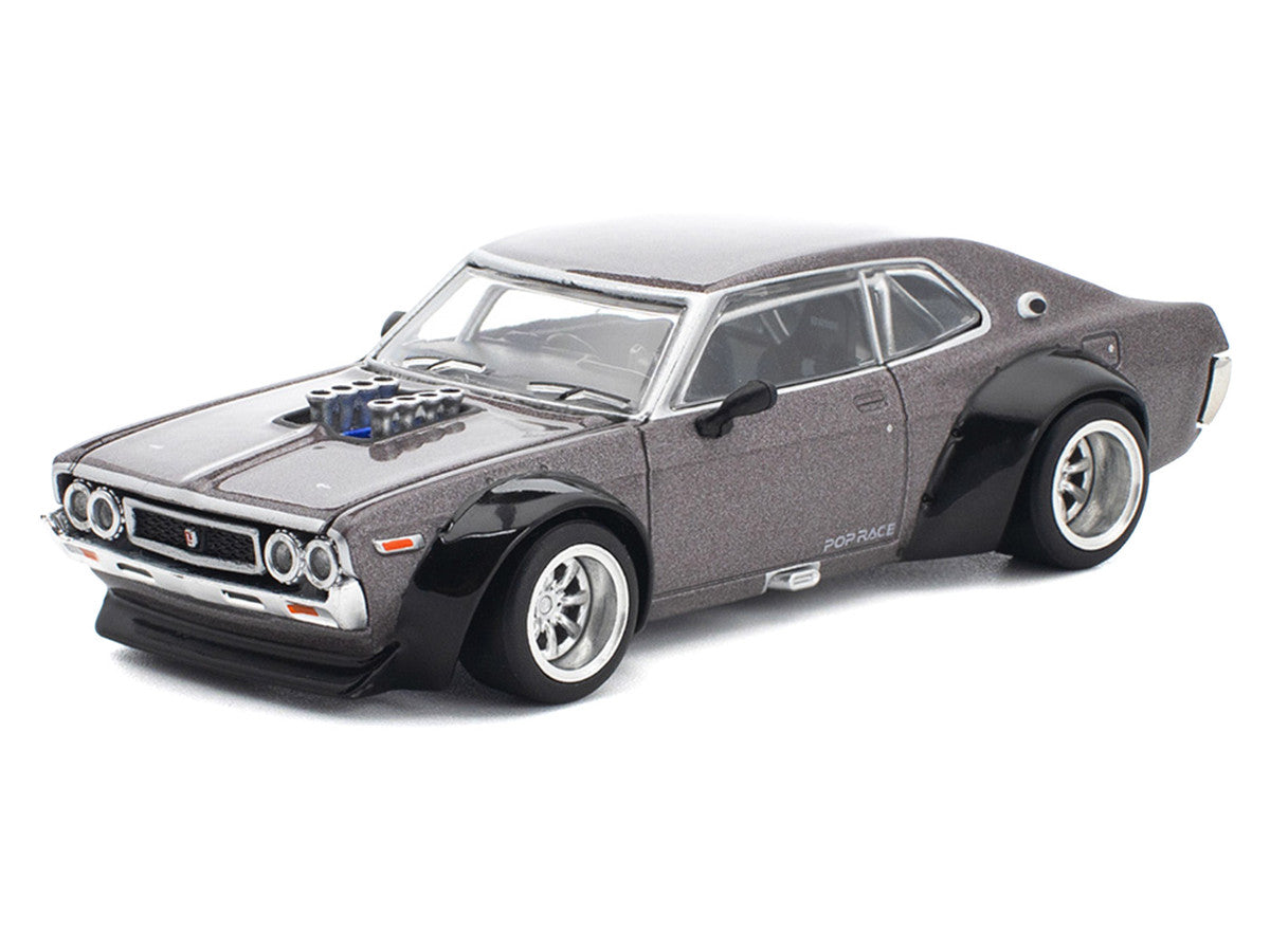Datsun Laurel C130 RHD (Right Hand Drive) Gray Metallic 1/64 Diecast Model Car by Pop Race LuxuryLifeWay Online Store
