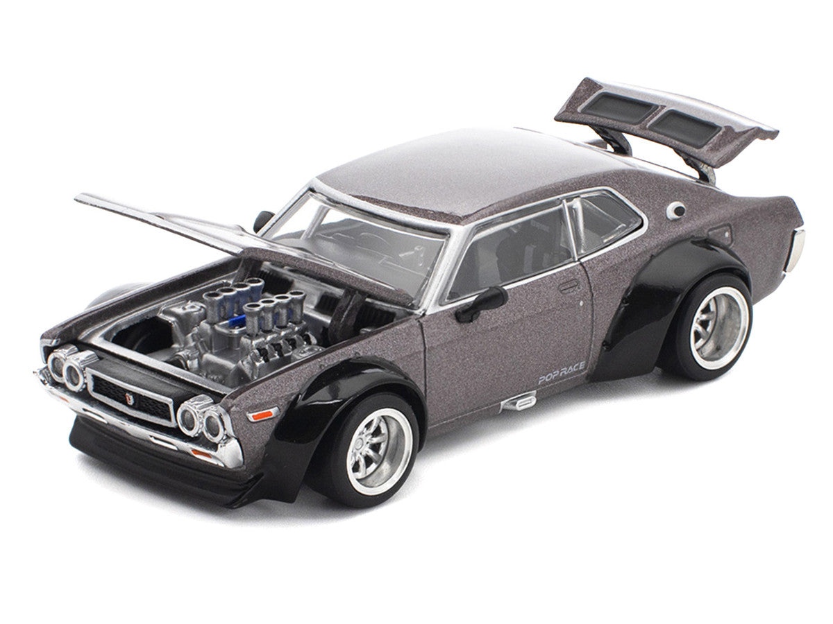 Datsun Laurel C130 RHD (Right Hand Drive) Gray Metallic 1/64 Diecast Model Car by Pop Race LuxuryLifeWay Online Store