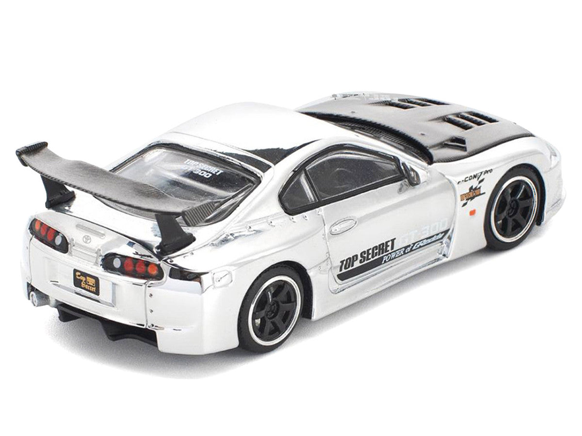 Toyota Supra "Top Secret" GT300 RHD (Right Hand Drive) Silver Chrome 1/64 Diecast Model Car by Pop Race LuxuryLifeWay Online Store