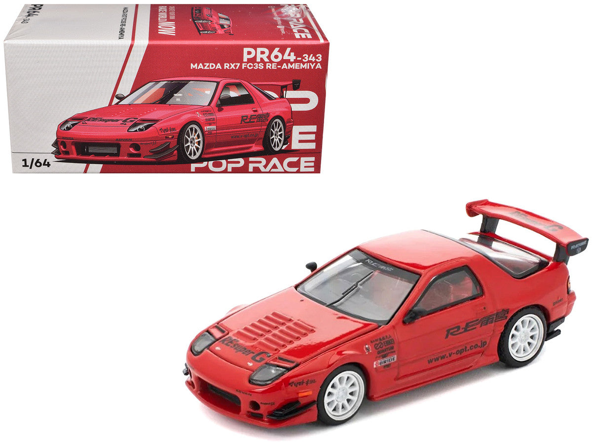Mazda RX7 (FC3S) RE Amemiya RHD (Right Hand Drive) Red Metallic 1/64 Diecast Model Car by Pop Race LuxuryLifeWay Online Store