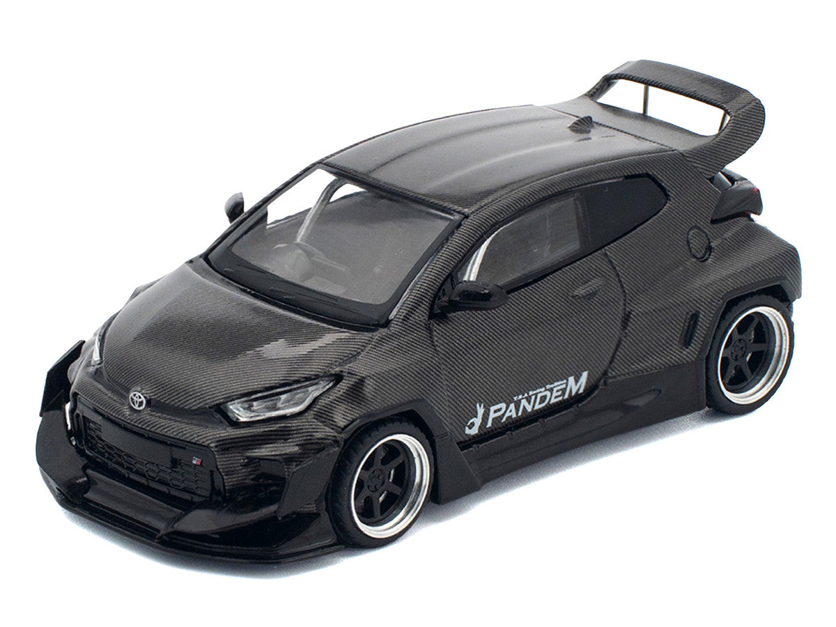 Toyota "Pandem" GR Yaris RHD (Right Hand Drive) Carbon Fiber 1/64 Diecast Model Car by Pop Race LuxuryLifeWay Online Store