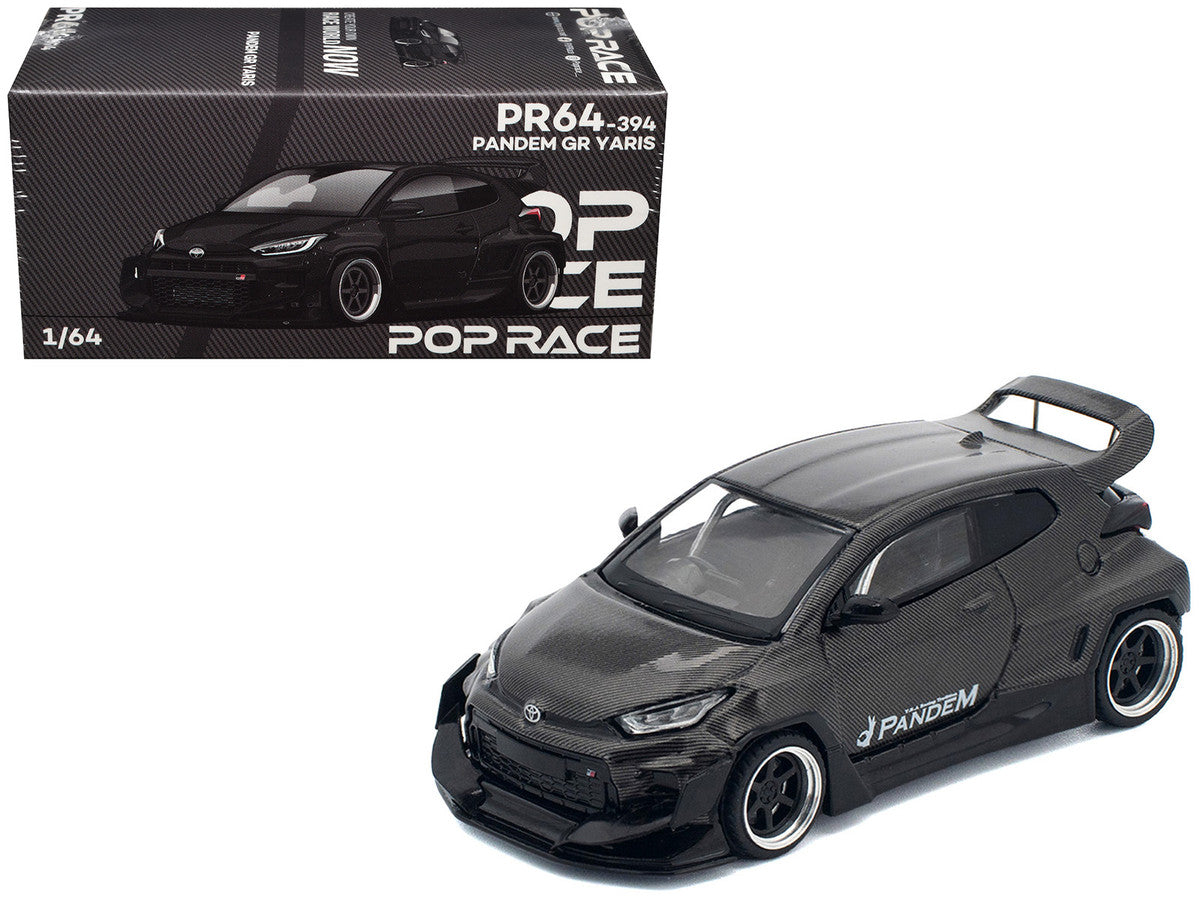 Toyota "Pandem" GR Yaris RHD (Right Hand Drive) Carbon Fiber 1/64 Diecast Model Car by Pop Race LuxuryLifeWay Online Store