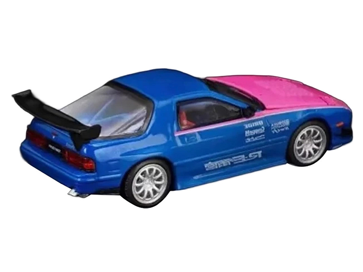 Mazda RX7 (FC3S) RE Amemiya RHD (Right Hand Drive) Blue Metallic with Pink Hood "APA XPO 2025 Exclusive" 1/64 Diecast Model Car by Pop Race LuxuryLifeWay Online Store