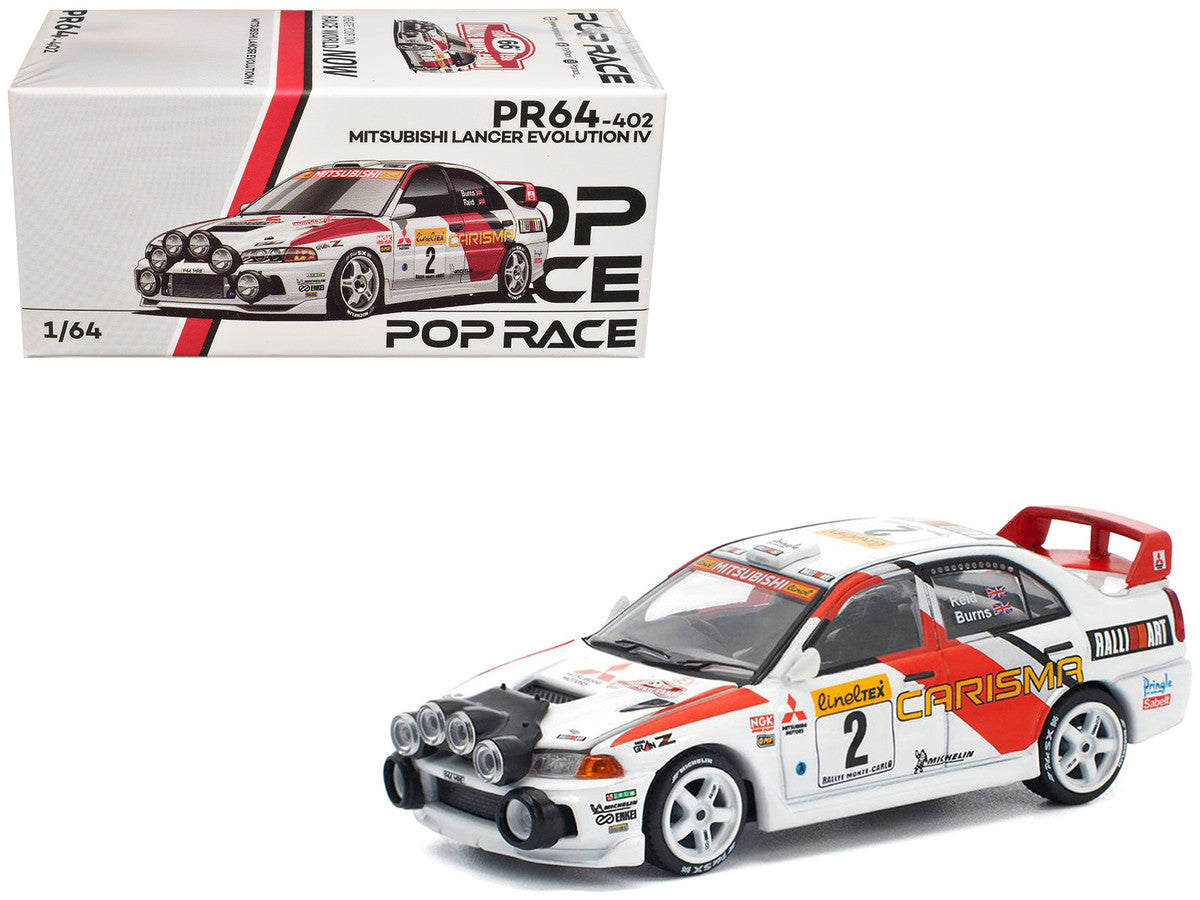 Mitsubishi Lancer Evolution IV RHD (Right Hand Drive) #2 Richard Burns - Robert Reid "Monte Carlo Rally" (1998) 1/64 Diecast Model Car by Pop Race LuxuryLifeWay Online Store