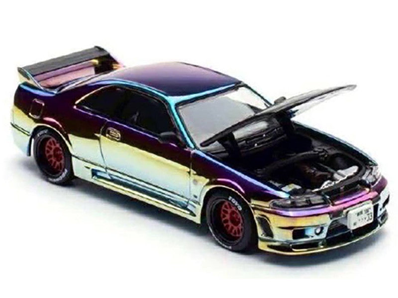 Skyline GT-R (R33) RHD (Right Hand Drive) Chameleon Chrome with Carbon Hood "APA XPO 2025 Exclusive" 1/64 Diecast Model Car by Pop Race LuxuryLifeWay Online Store