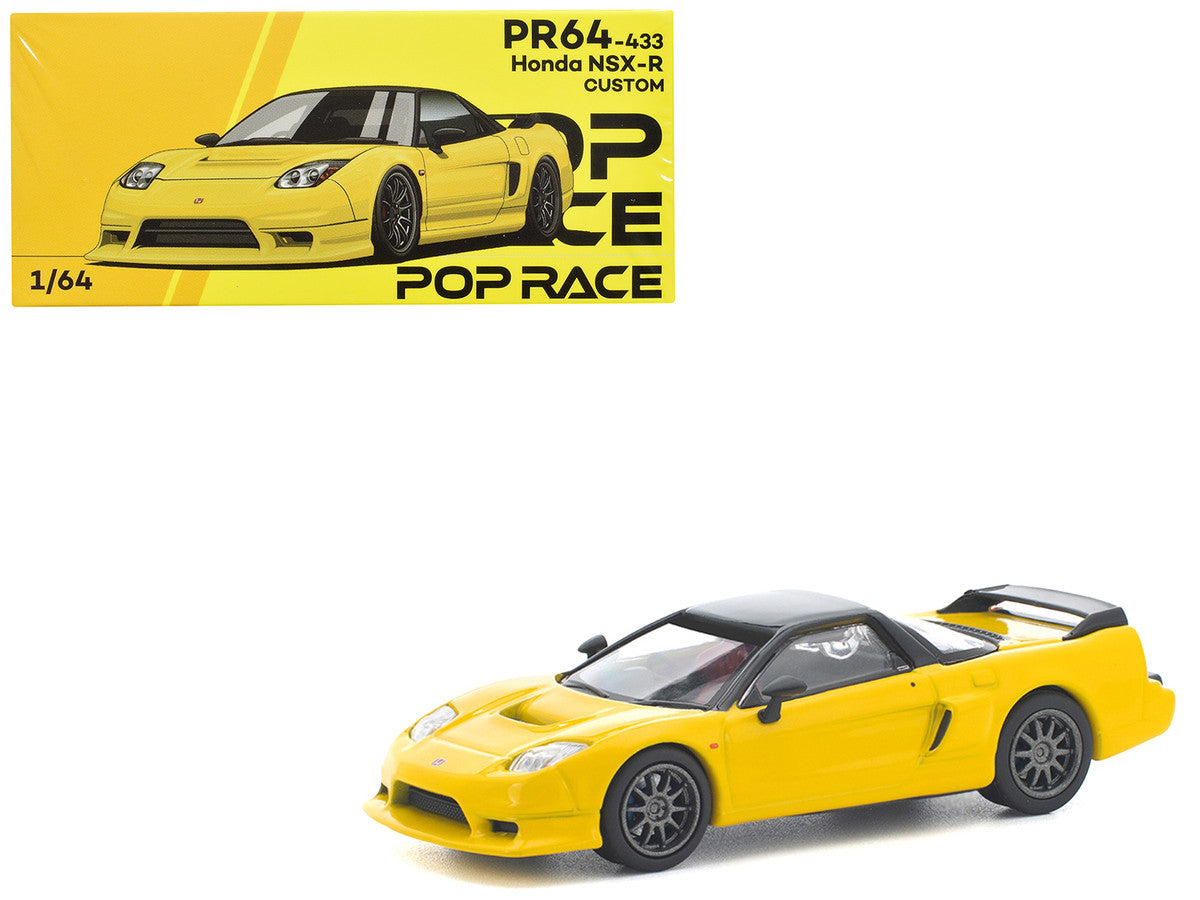 Honda NSX-R RHD (Right Hand Drive) Custom Yellow with Black Top 1/64 Diecast Model Car by Pop Race LuxuryLifeWay Online Store