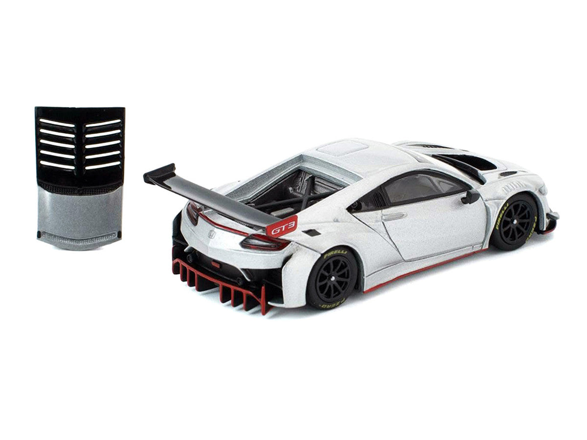 Honda NSX GT3 EVO22 Silver Metallic "Brazilian Event Exclusive" 1/64 Diecast Model Car by Pop Race LuxuryLifeWay Online Store