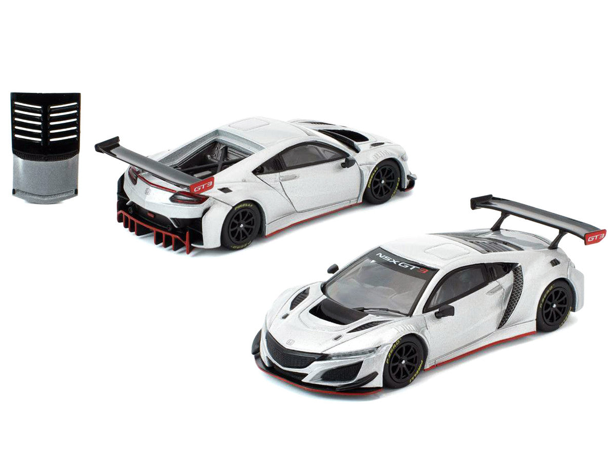 Honda NSX GT3 EVO22 Silver Metallic "Brazilian Event Exclusive" 1/64 Diecast Model Car by Pop Race LuxuryLifeWay Online Store