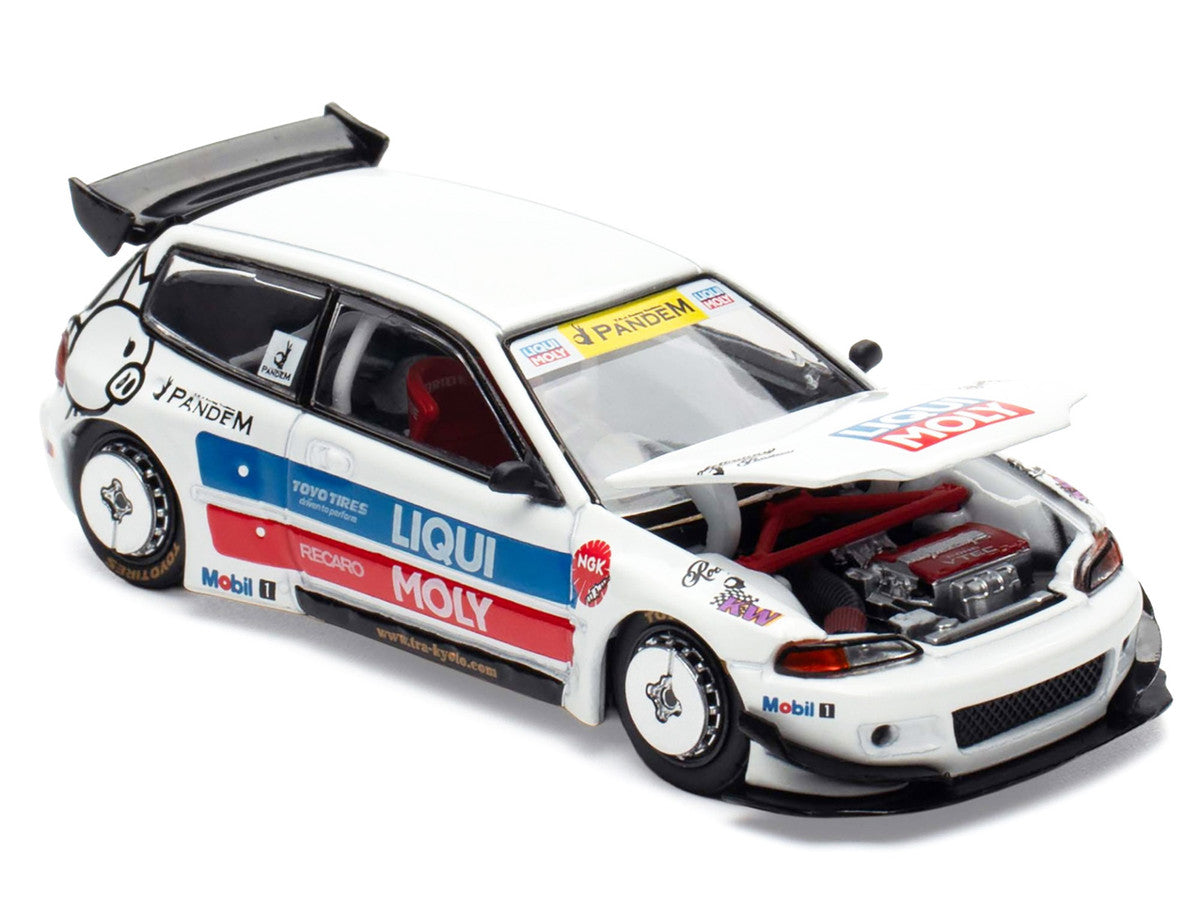 Pandem Civic EG6 RHD (Right Hand Drive) White with Stripes and Graphics "VDX - Tokyo Auto Salon Hong Kong 2025" Special Edition 1/64 Diecast Model Car by Pop Race LuxuryLifeWay Online Store