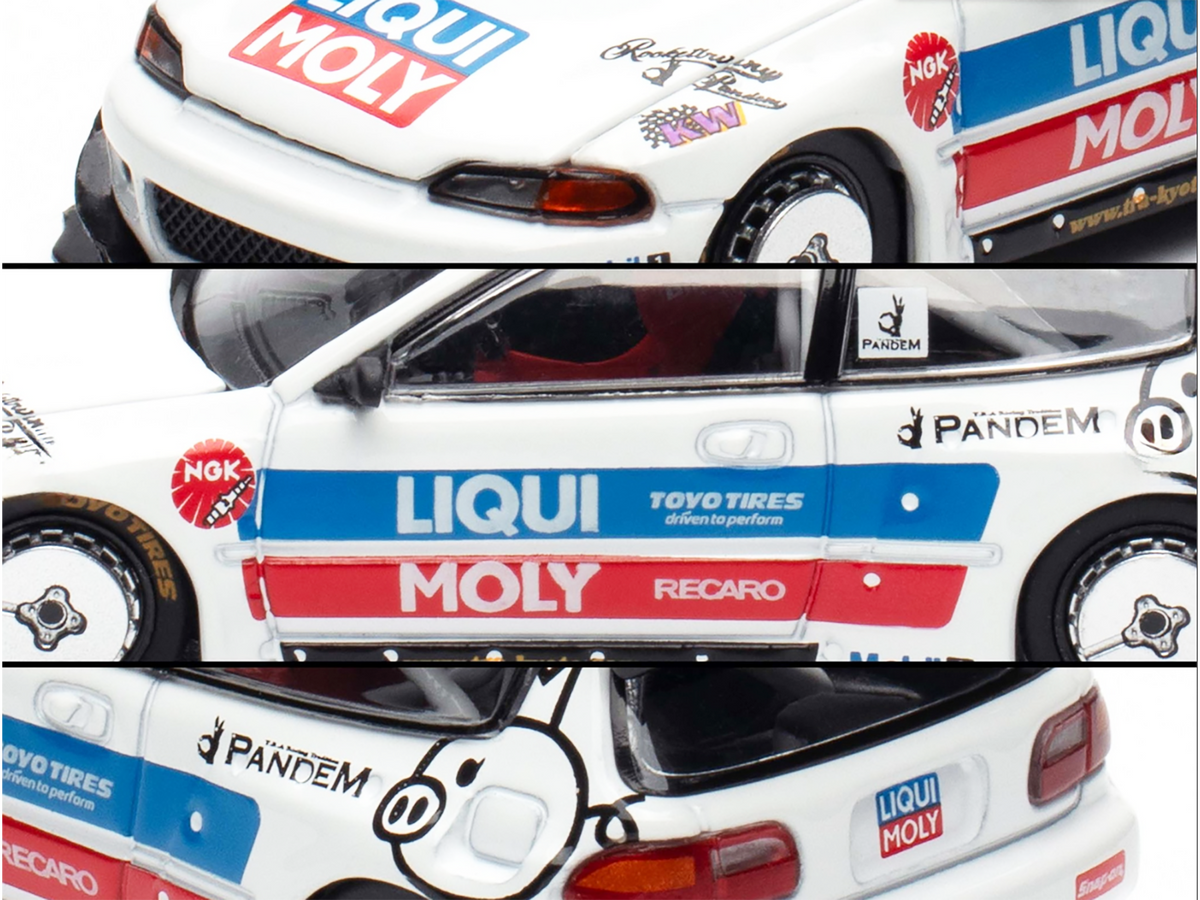 Pandem Civic EG6 RHD (Right Hand Drive) White with Stripes and Graphics "VDX - Tokyo Auto Salon Hong Kong 2025" Special Edition 1/64 Diecast Model Car by Pop Race LuxuryLifeWay Online Store