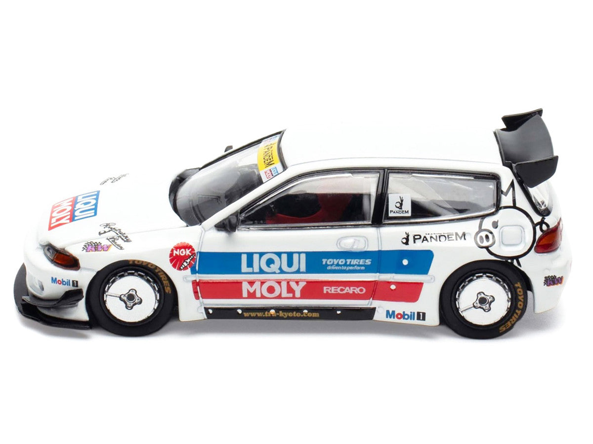 Pandem Civic EG6 RHD (Right Hand Drive) White with Stripes and Graphics "VDX - Tokyo Auto Salon Hong Kong 2025" Special Edition 1/64 Diecast Model Car by Pop Race LuxuryLifeWay Online Store