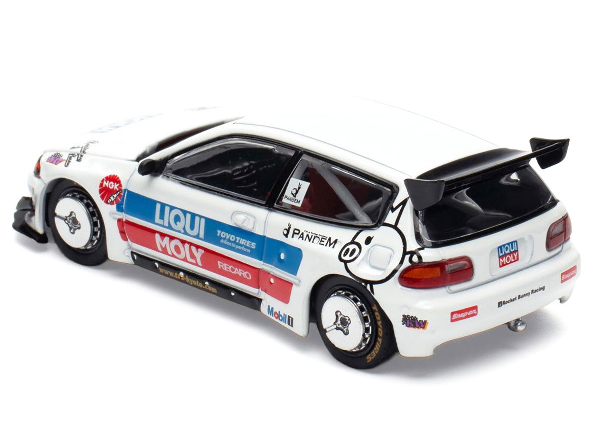 Pandem Civic EG6 RHD (Right Hand Drive) White with Stripes and Graphics "VDX - Tokyo Auto Salon Hong Kong 2025" Special Edition 1/64 Diecast Model Car by Pop Race LuxuryLifeWay Online Store