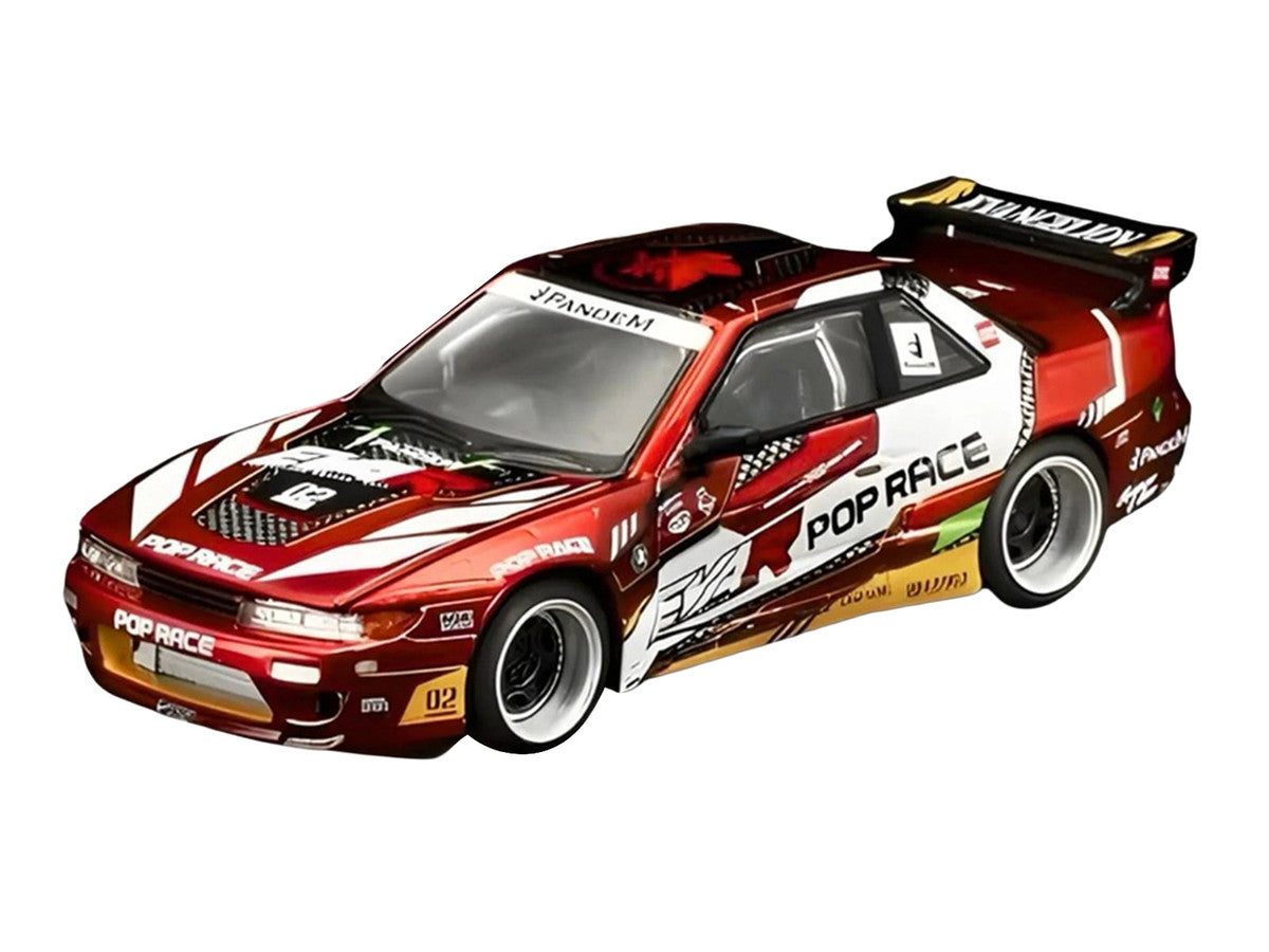 Pandem S13 RHD (Right Hand Drive) "EVA RT Production Model-02" Red Metallic with Graphics 1/64 Diecast Model Car by Pop Race LuxuryLifeWay Online Store