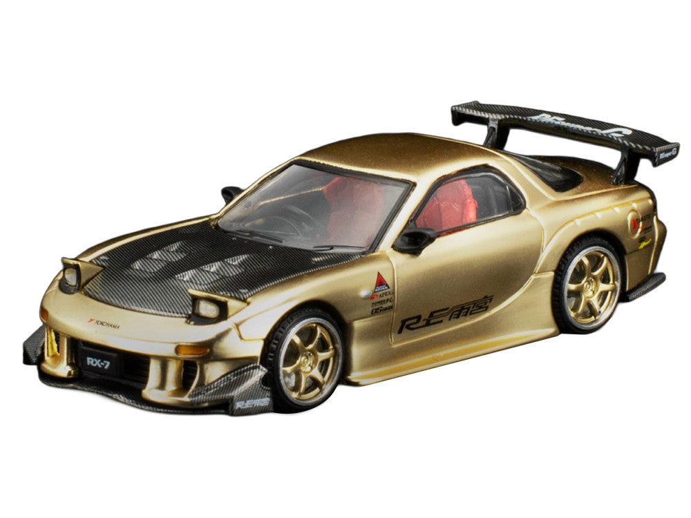 Mazda RX7 (FD3S) RE Amemiya RHD (Right Hand Drive) Gold Metallic with Carbon Hood "Thailand Diecast Expo 2026" 1/64 Diecast Model Car by Pop Race LuxuryLifeWay Online Store